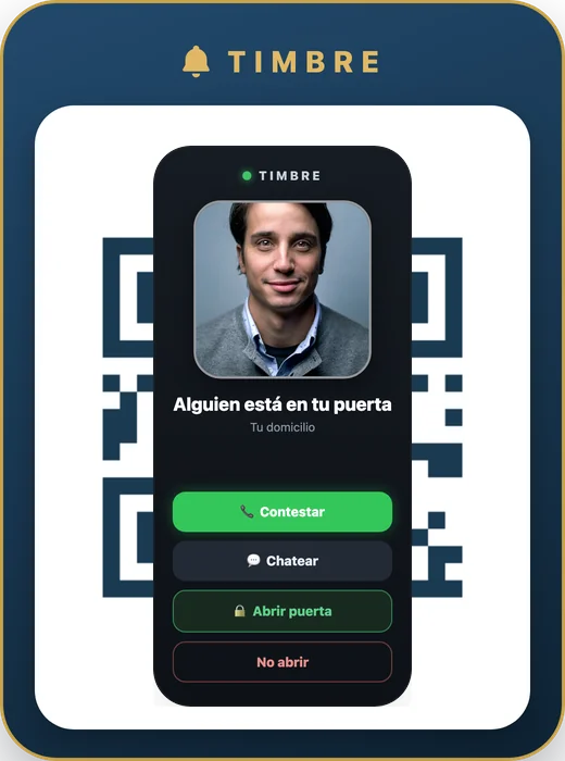 Timbre Amber: el aviso con la selfie de tu visita y el QR para timbrar